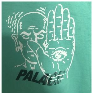 Palace X Cannondale Mad Boy Graphic T-Shirt Mint Green White Black Eye Large